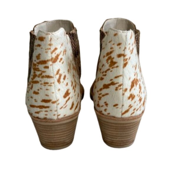 Anthropologie Dolce Vita Ankle Booties Suede Calf Hair Snakeprint Western 9.5 - Picture 5 of 9